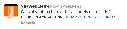 Vilaweb escampa els versos d’Amat-Piniella a través de les xarxes socials, amb motiu del Dia Mundial de la Poesia